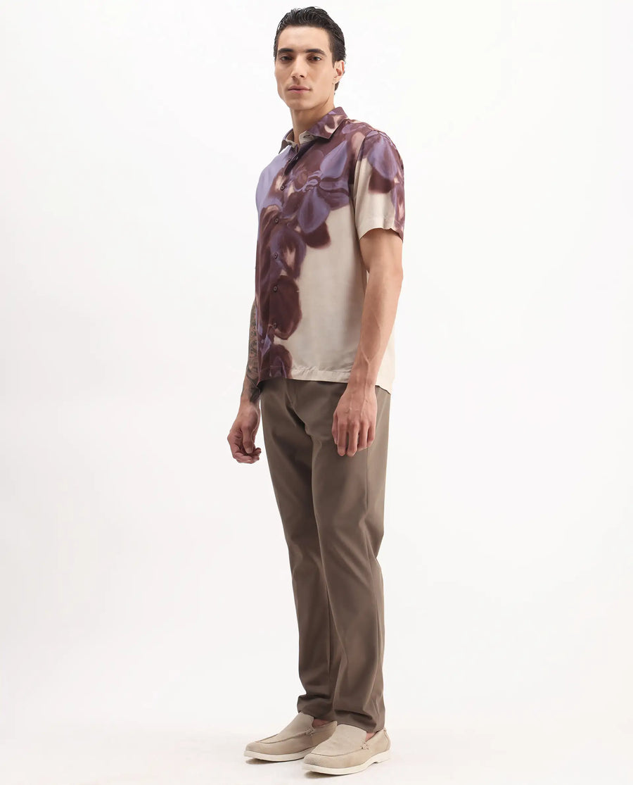 Rare Rabbit Men's Arcade Dark Grey Polyester Plain Regular Fit Trouser