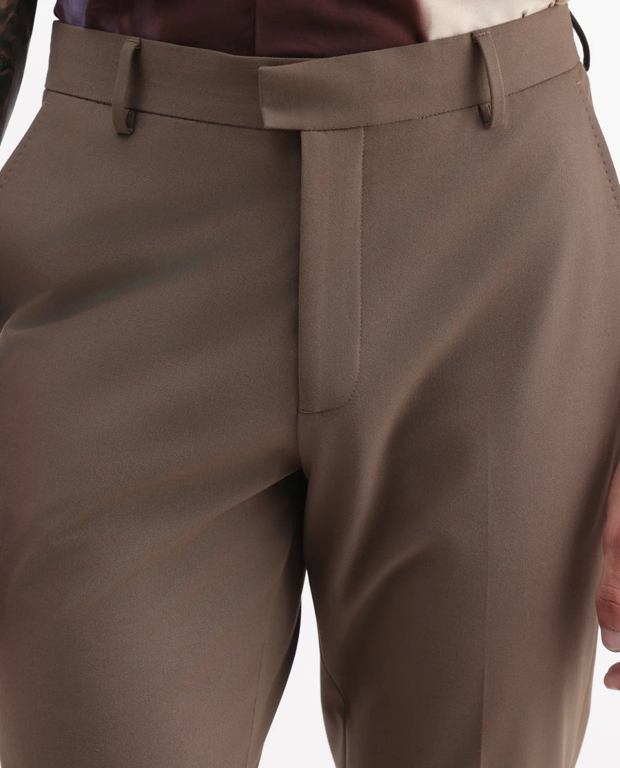 Rare Rabbit Men's Arcade Dark Grey Polyester Plain Regular Fit Trouser