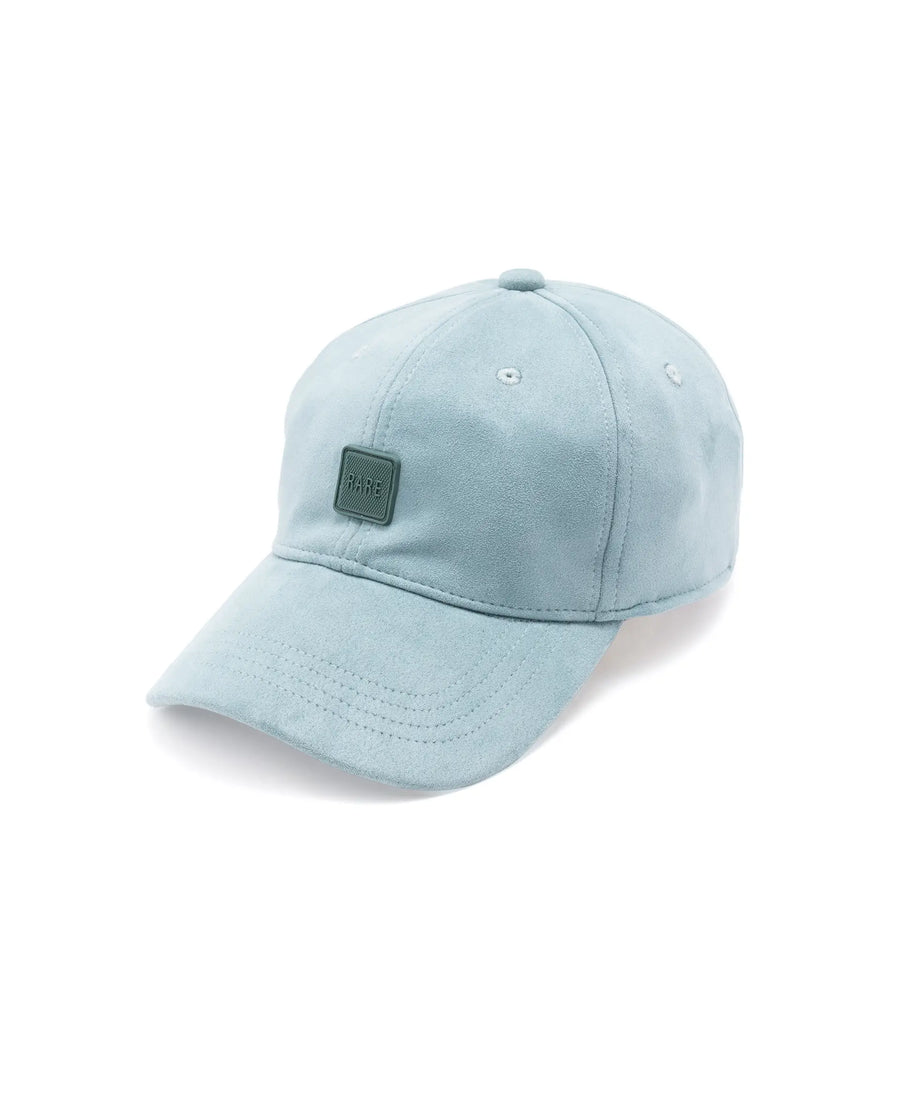Rare Rabbit Men Armour Teal Suede Monotone Color Silicone Badge Branding Cap