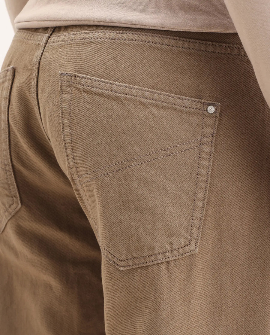Rare Rabbit Men's Arvi-2 Olive Cotton Blend Plain Dond Carrot Fit Jeans