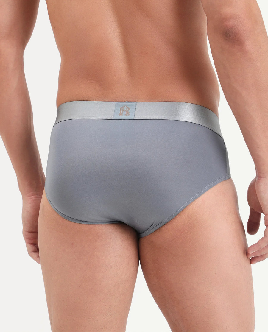 Rare Rabbit Men's Asit Blue Soft Nylon Blend Stretch Briefs