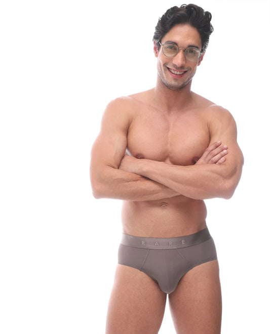 Rare Rabbit Men's Asit Dusky Pink Soft Nylon Blend Stretch Briefs