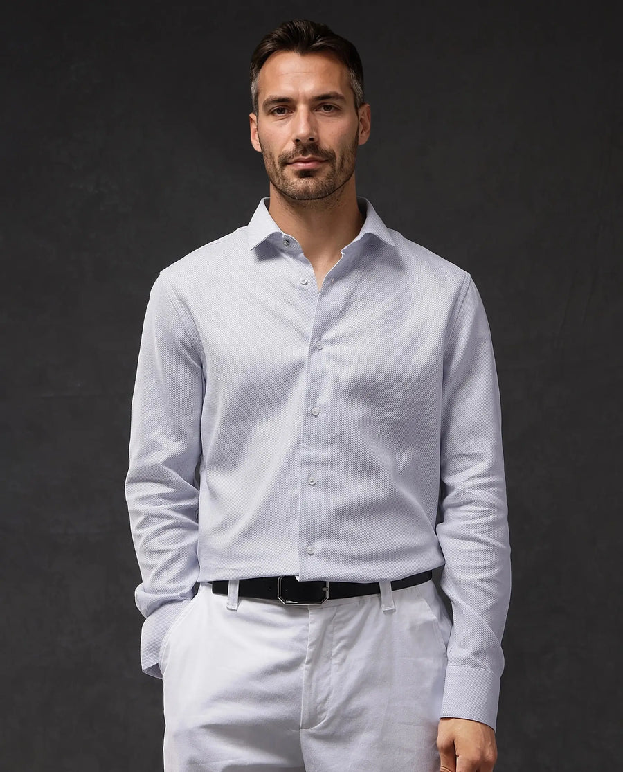 Rare Rabbit Men's Astron-1 Pastel Cotton Plain Regular Fit Full Sleeve Collared Shirt
