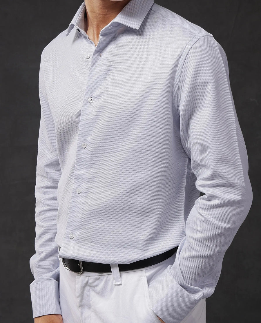 Rare Rabbit Men's Astron-1 Pastel Cotton Plain Regular Fit Full Sleeve Collared Shirt