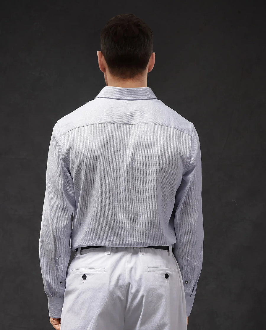 Rare Rabbit Men's Astron-1 Pastel Cotton Plain Regular Fit Full Sleeve Collared Shirt