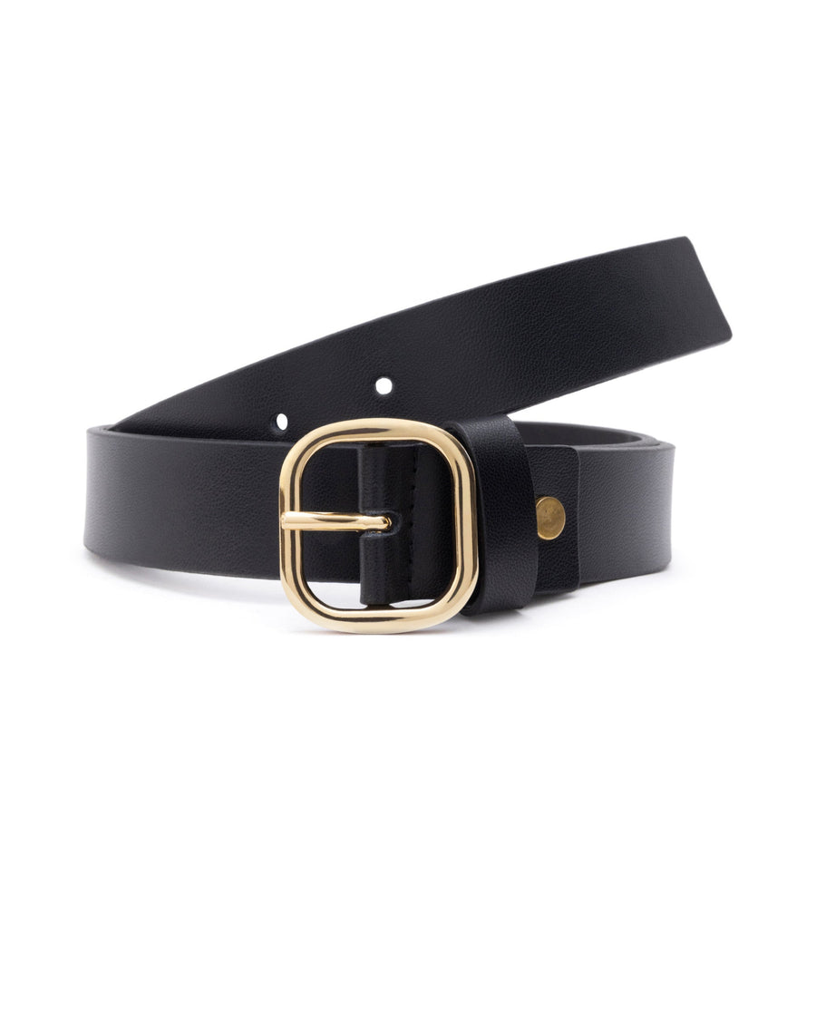 Rare Rabbit Men's Alley Black Belt Leather