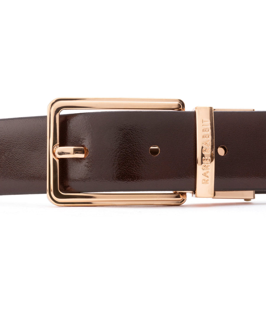 Rare Rabbit Men's Saint Brown Belt Leather