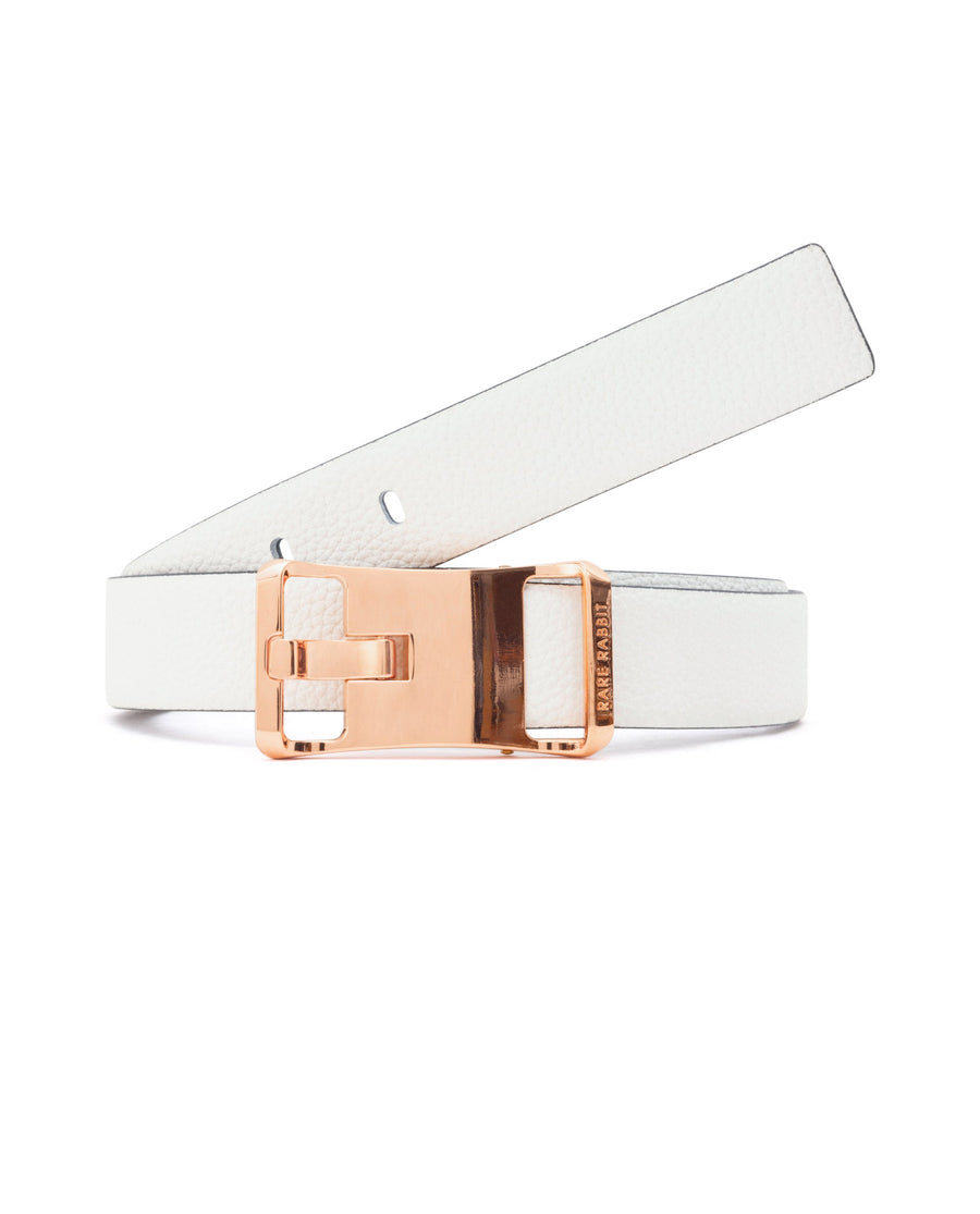 Rare Rabbit Men's Barton White Belt Leather