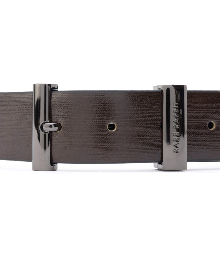 Rare Rabbit Men's Fredy Black Belt Leather
