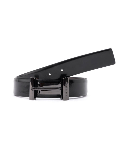 Rare Rabbit Men's Fredy Black Belt Leather