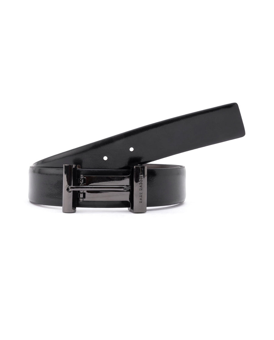 Rare Rabbit Men's Fredy Black Belt Leather