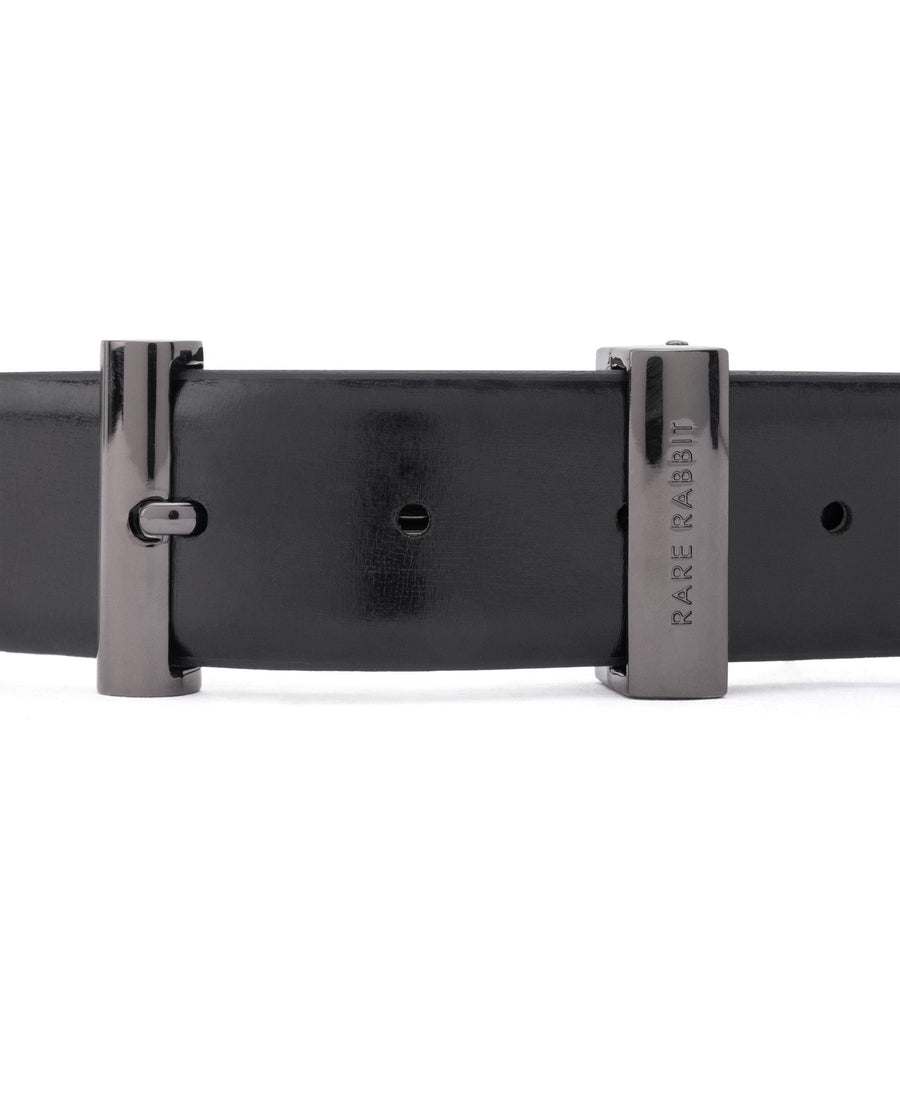 Rare Rabbit Men's Fredy Black Belt Leather