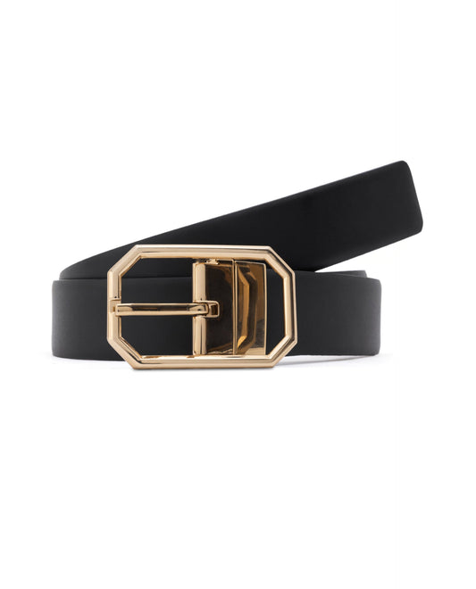 Rare Rabbit Men's Liono Black Belt Leather