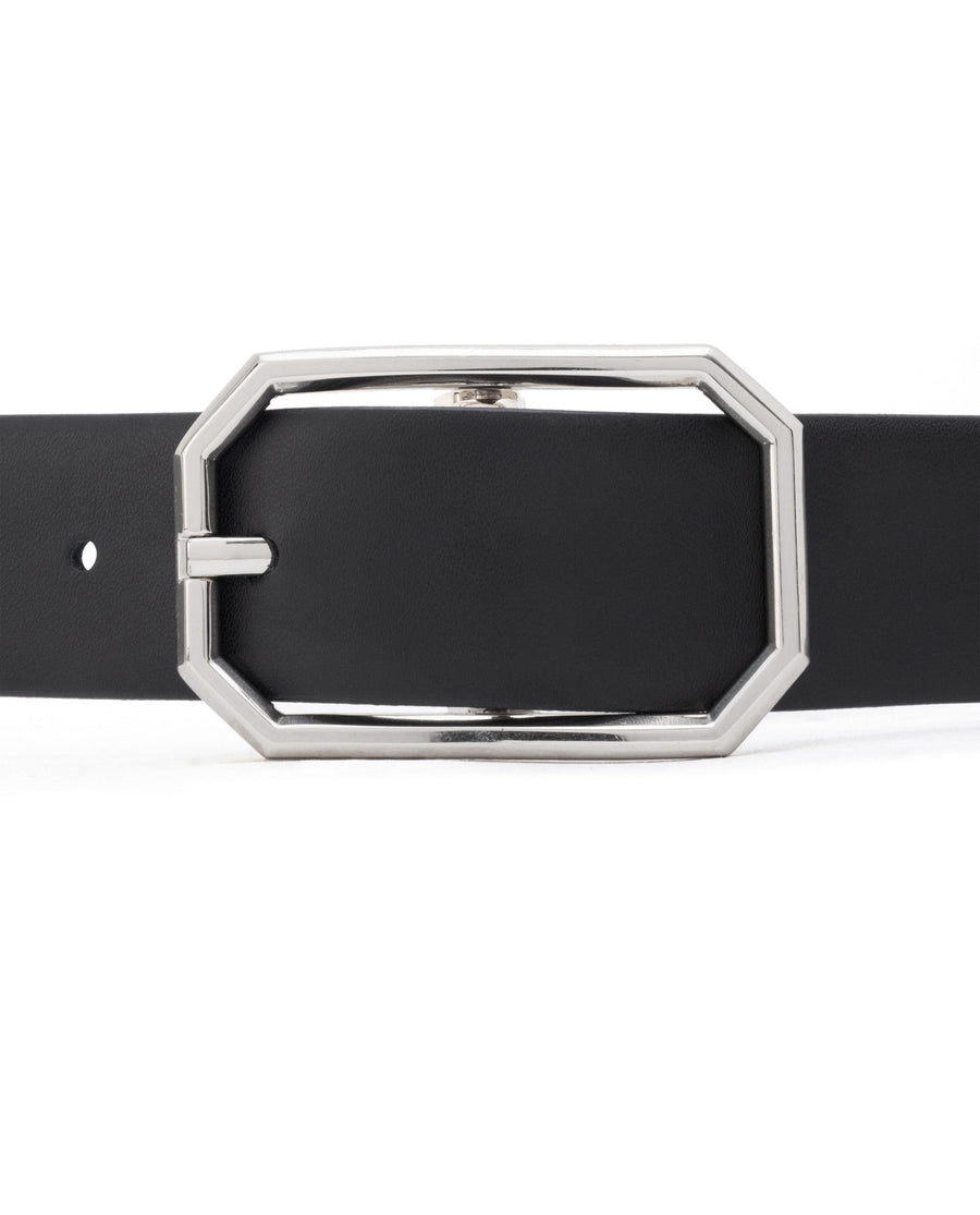 Rare Rabbit Men's Lionor Black Belt Leather
