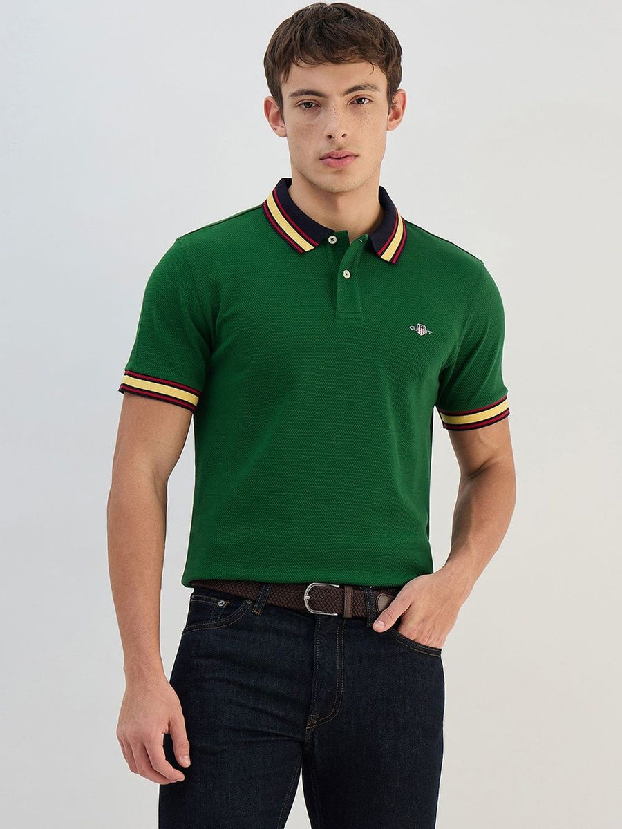 GANT Men Brand Logo Polo Collar T-shirt