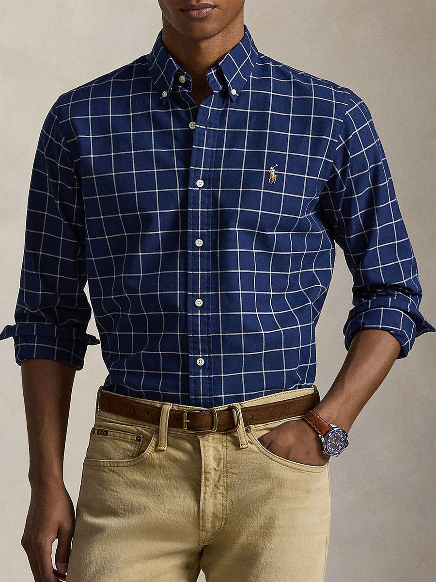 Polo Ralph Lauren Checked Cotton Spread Collar Oxford Shirt