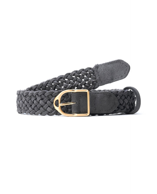 Rare Rabbit Men Aegis Grey Leather Belt