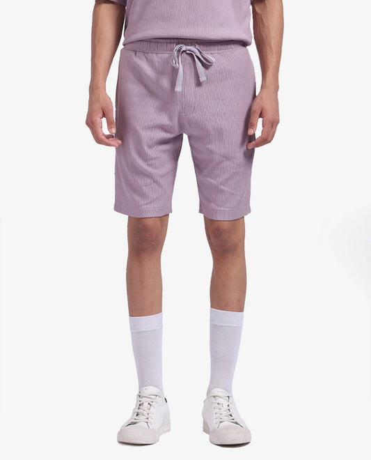 Rare Rabbit Men's Breto-1 Dusky Pink Cotton Textured Regular Fit Shorts
