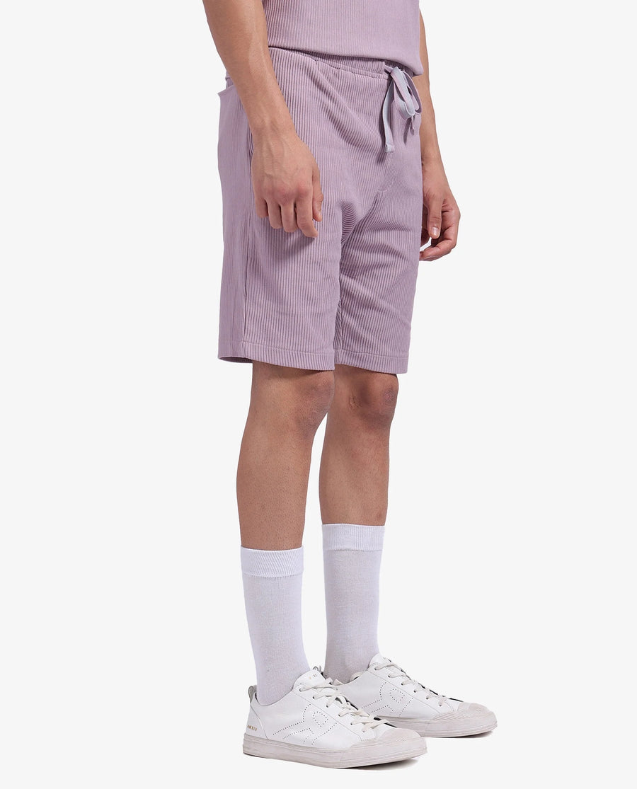 Rare Rabbit Men's Breto-1 Dusky Pink Cotton Textured Regular Fit Shorts