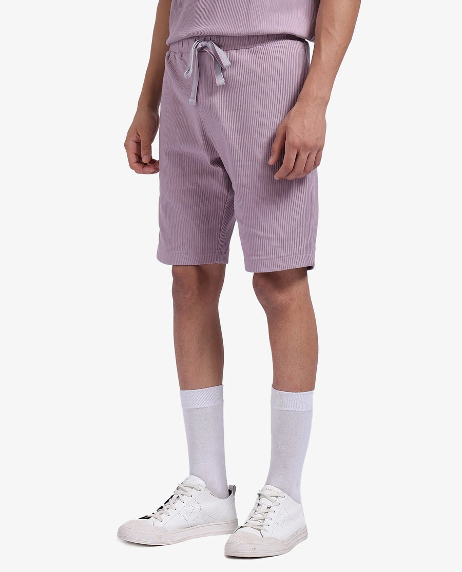 Rare Rabbit Men's Breto-1 Dusky Pink Cotton Textured Regular Fit Shorts