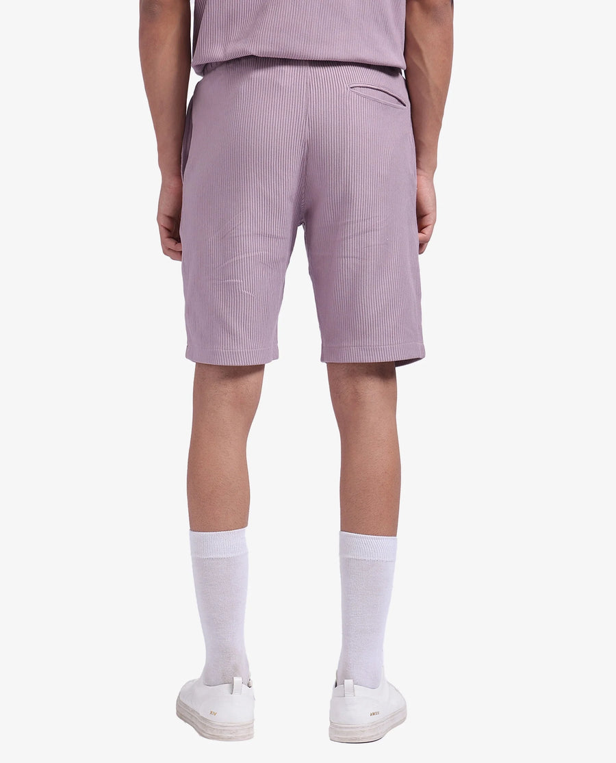 Rare Rabbit Men's Breto-1 Dusky Pink Cotton Textured Regular Fit Shorts