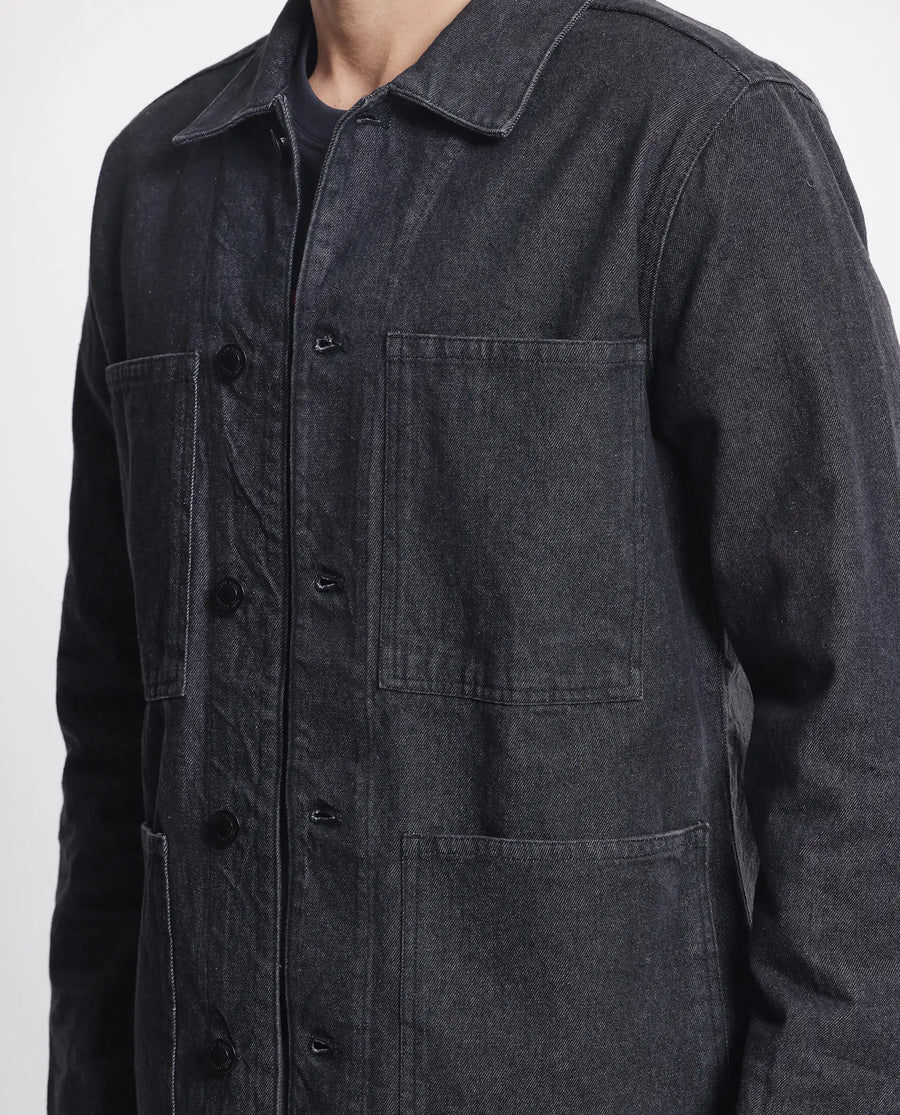 Rare Rabbit Men's Brond Black Cotton Plain Regular Fit Full Sleeve Spread Collar Jacket