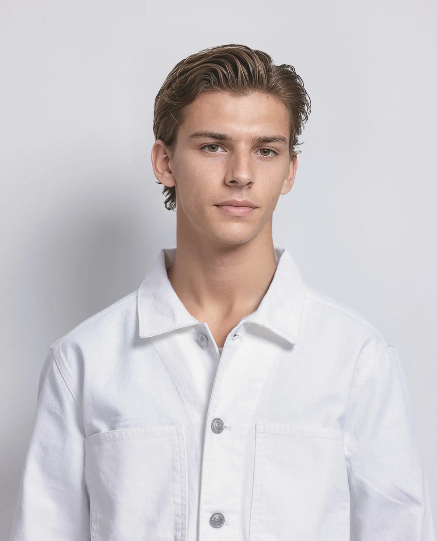 Rare Rabbit Men's Brond White Cotton Plain Regular Fit Full Sleeve Spread Collar Jacket