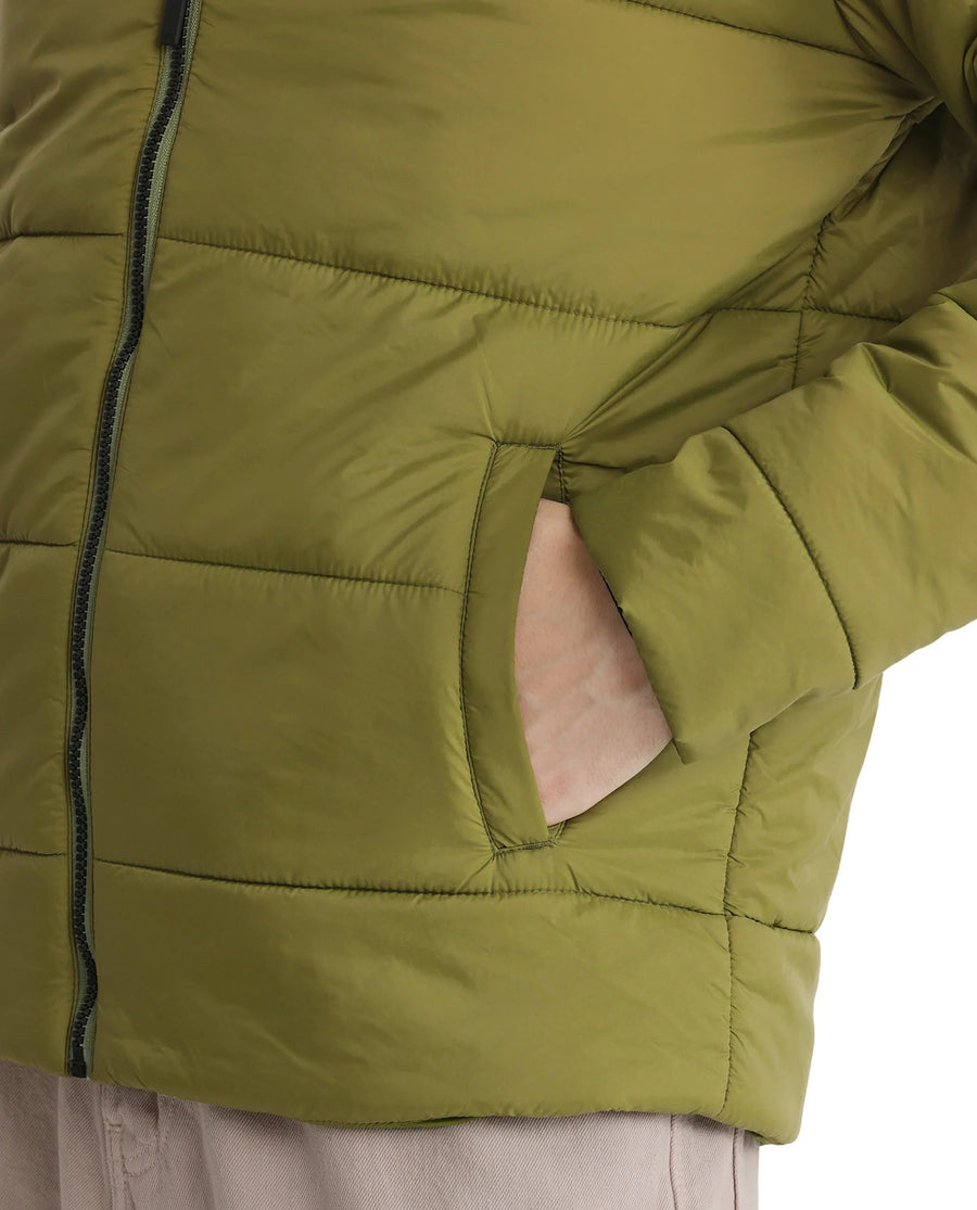 Rare Rabbit Men's Bront Flouroscent Green Nylon Hd Print Regular Fit Full Sleeve High Neck Jacket