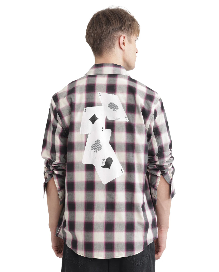 Rare Rabbit Men's Bung Pink Cotton Checked Print Oversized Fit Full Sleeve Collared Shirt