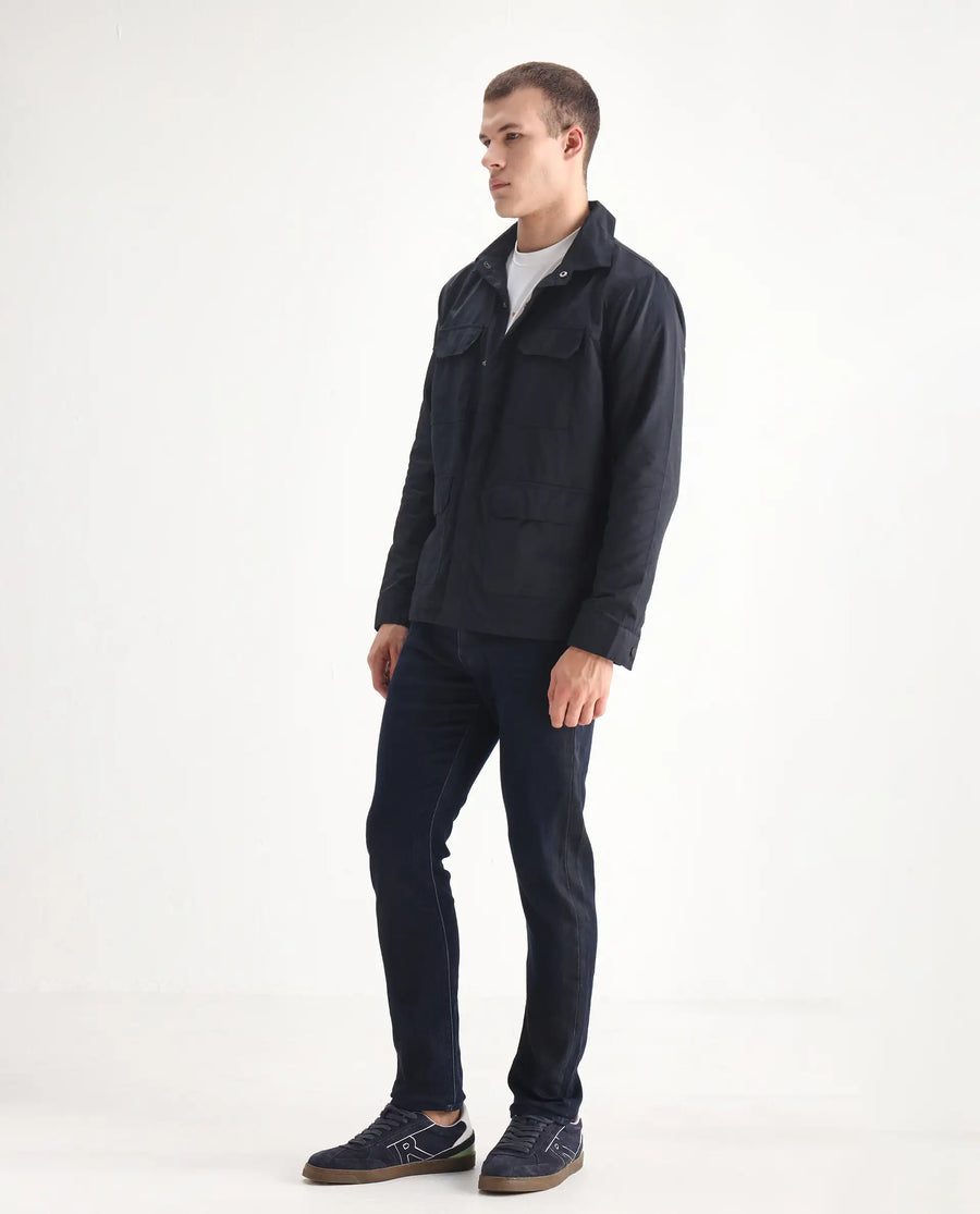 Rare Rabbit Men's Burd Blue Cotton Plain Hawk Slim Fit Jeans