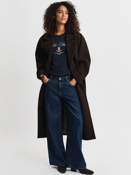 Gant Women Navy Blue Printed Regular Fit T-Shirt