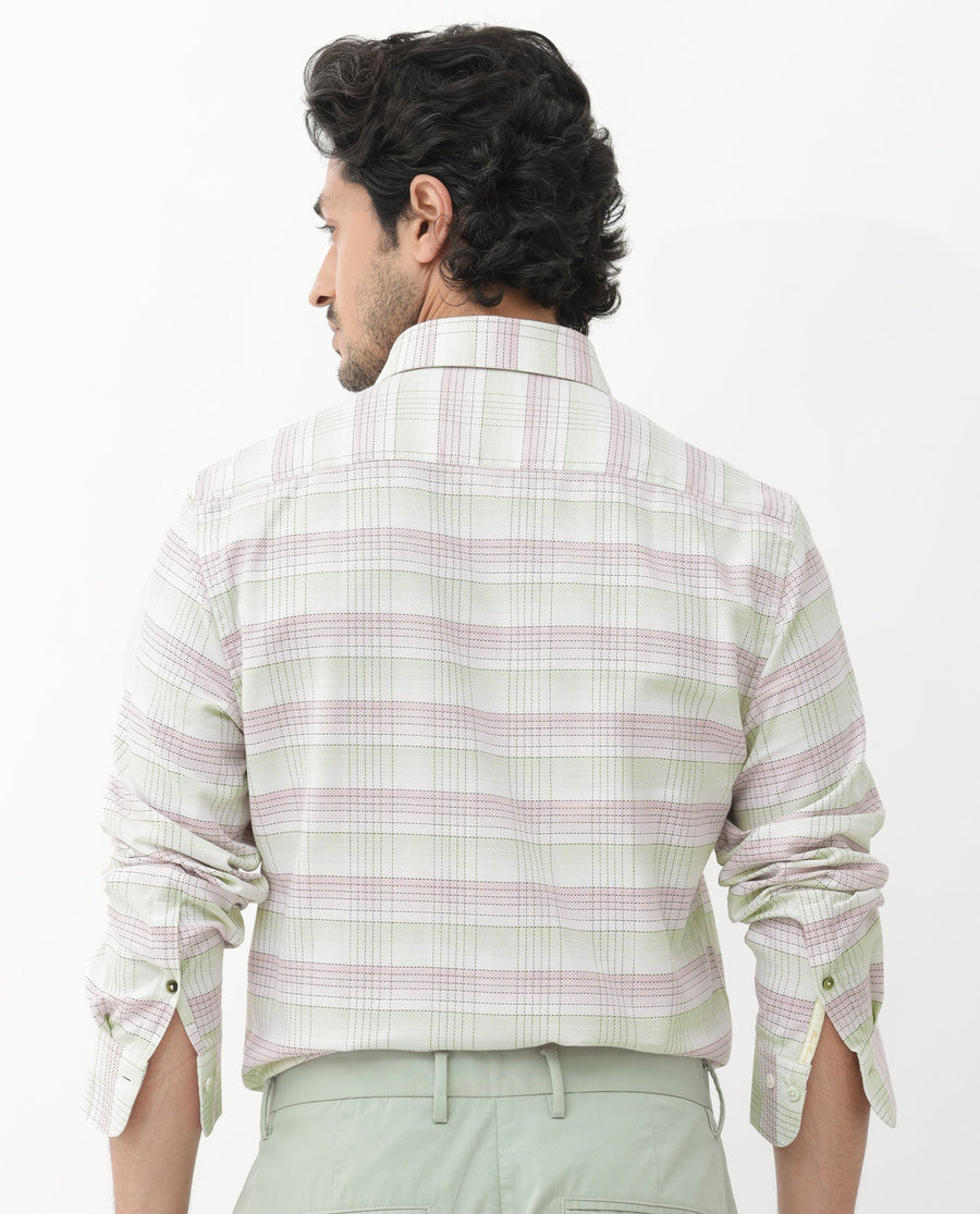 Rare Rabbit Men's Caldon Multi Cotton Checked Print Regular Fit Full Sleeve Collared Shirt