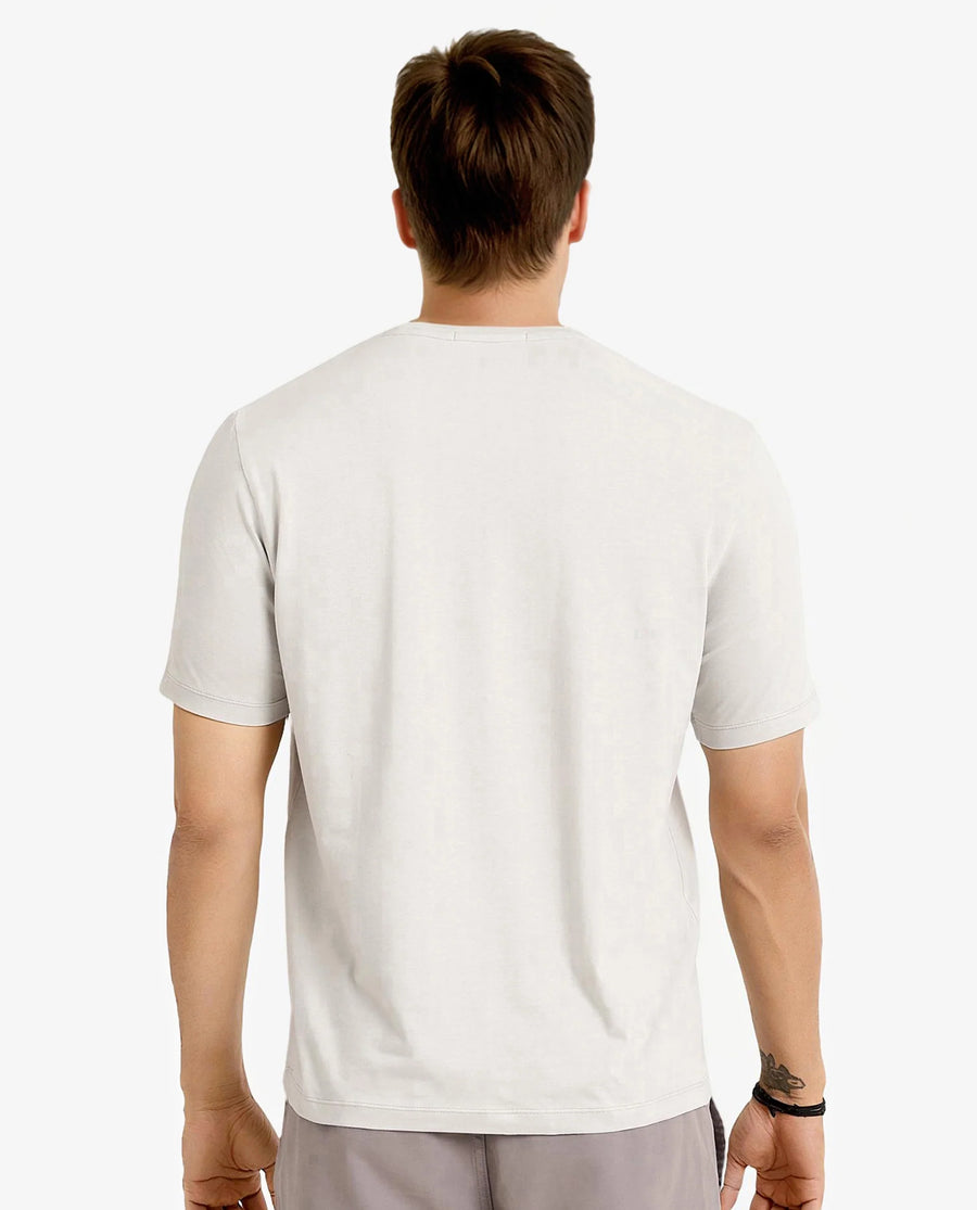 Rare Rabbit Men's Caleb Light Grey Cotton Graphic Print Regular Fit Half Sleeve Crew Neck T-Shirt