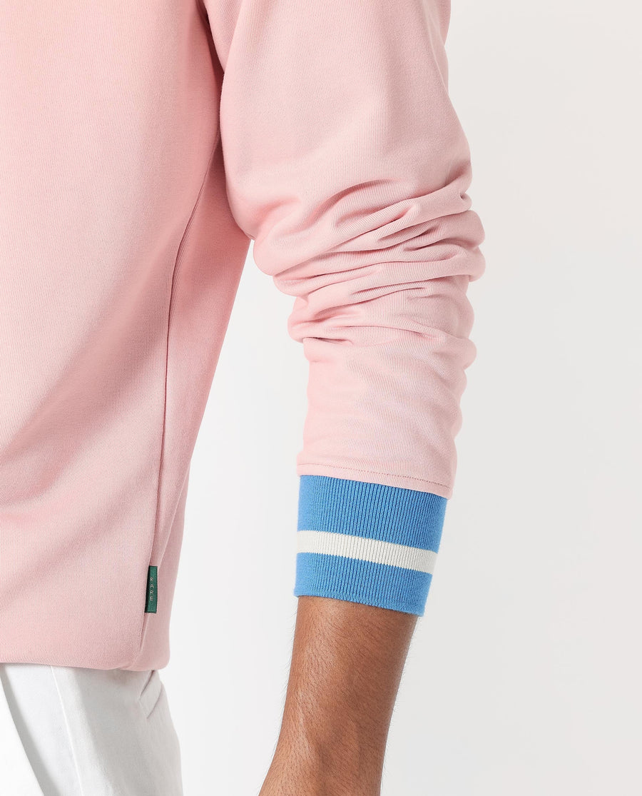 Rare Rabbit Men's Cancet Light Pink Cotton Plain Regular Fit Full Sleeve Crew Neck Sweatshirt