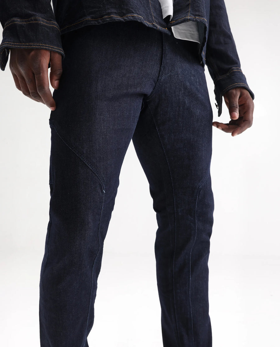 Rare Rabbit Men's Cardiff Blue Cotton Plain Hawk Slim Fit Jeans
