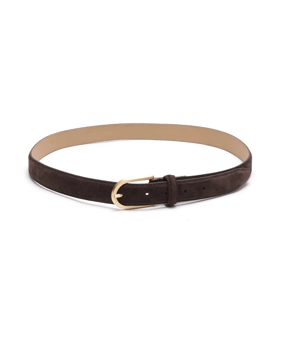 Rare Rabbit Men Cava Coffee Brown Leather Belt