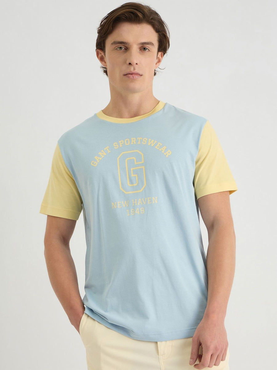 GANT Men Typography Printed Round Neck Cotton T-shirt