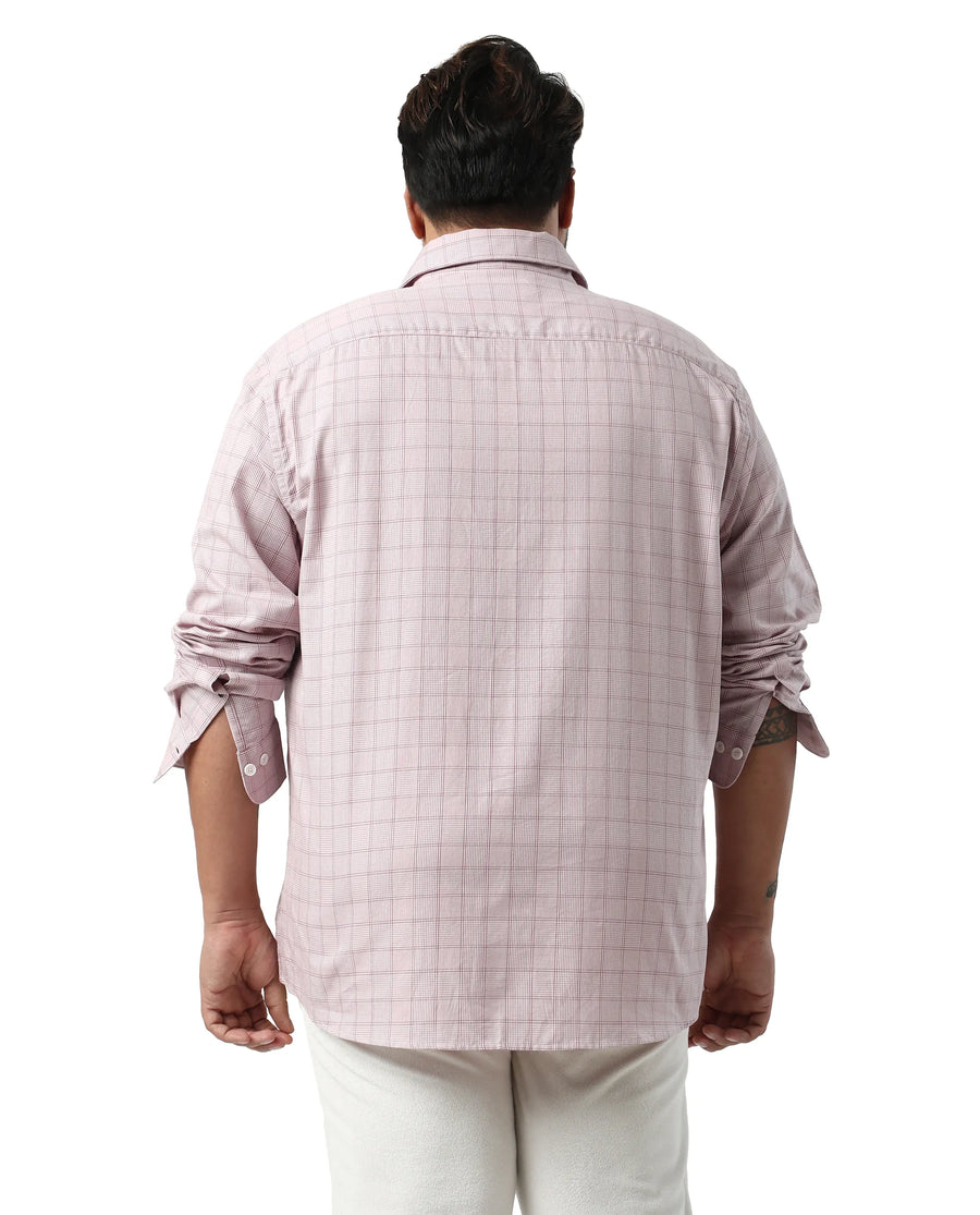 Rare Rabbit Men's Chek Big Red Cotton Fabric Full Sleeves Collared Neck Button Closure Checked Shirt