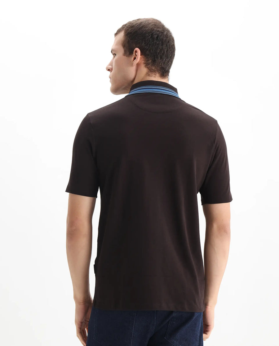 Rare Rabbit Men's Plain Regular Fit Half Sleeve Polo