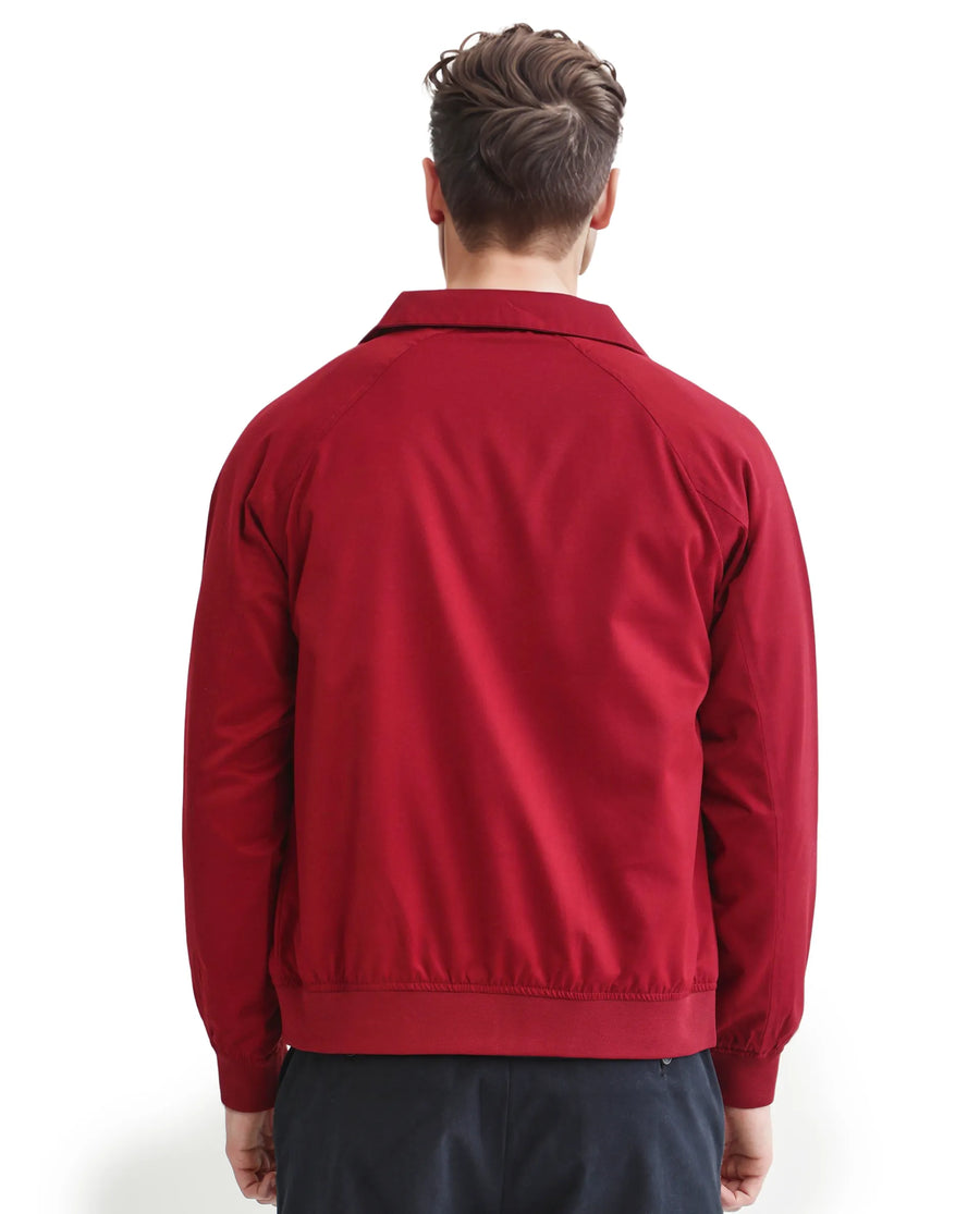 Rare Rabbit Men's Clayon Red Polyester Embroidered Regular Fit Full Sleeve Spread Collar Jacket