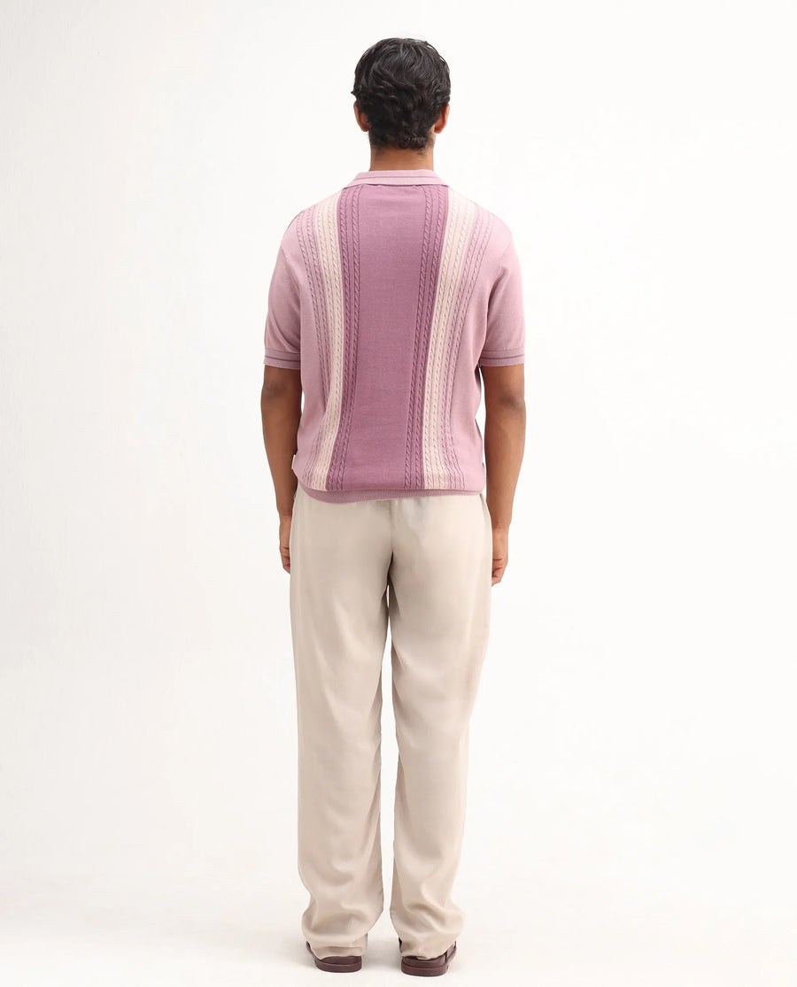 Rare Rabbit Men's Coft-B Beige Linen Blend Plain Loose Fit Trouser