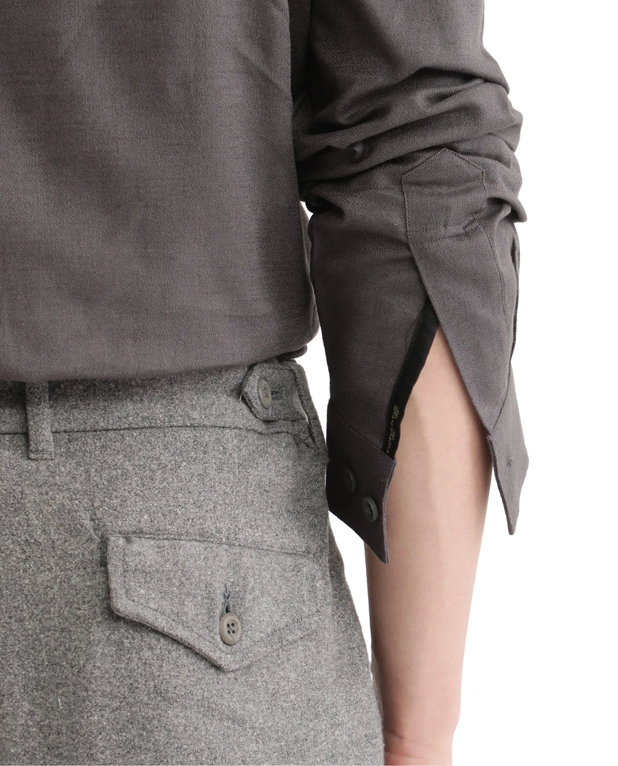 Rare Rabbit Men's Combi Dark Grey Cotton Blend Plain Regular Fit Full Sleeve Collared Shirt