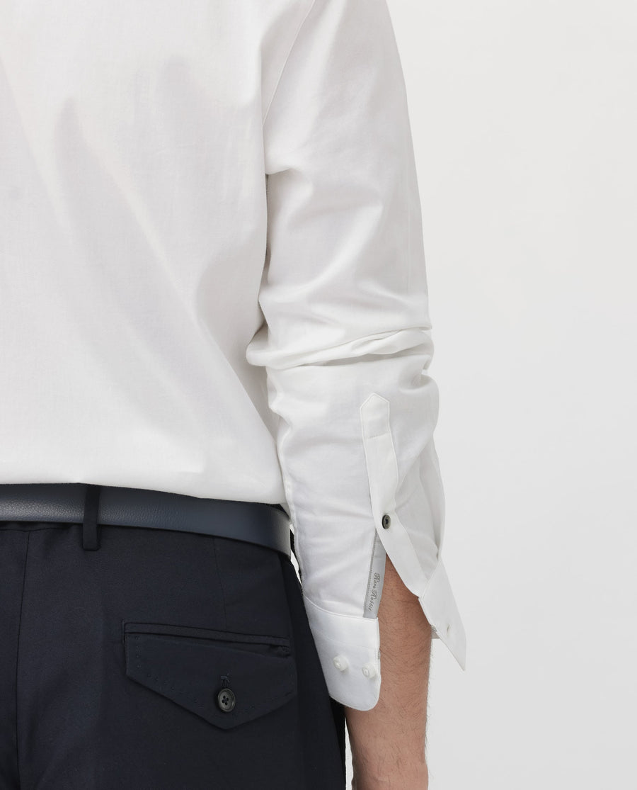 Rare Rabbit Men's Como-4 White Cotton Plain Regular Fit Full Sleeve Collared Shirt