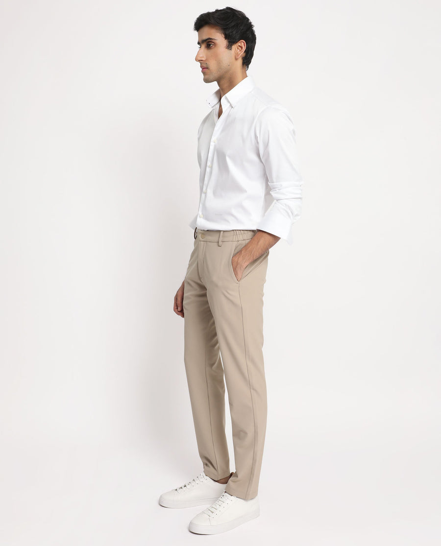 Rare Rabbit Men's Comor White Cotton Plain Regular Fit Full Sleeve Collared Shirt
