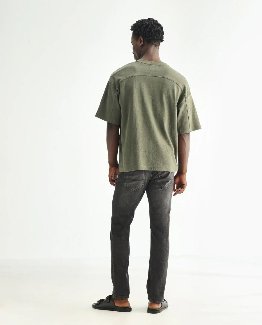 Rare Rabbit Men's Cosmog Black Cotton Plain Hawk Slim Fit Jeans