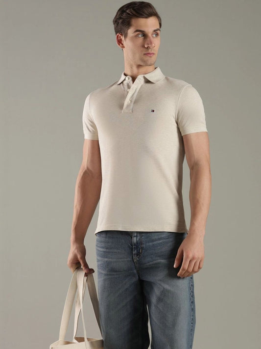 Tommy Hilfiger Men Brand Logo Polo Collar Slim Fit T-shirt