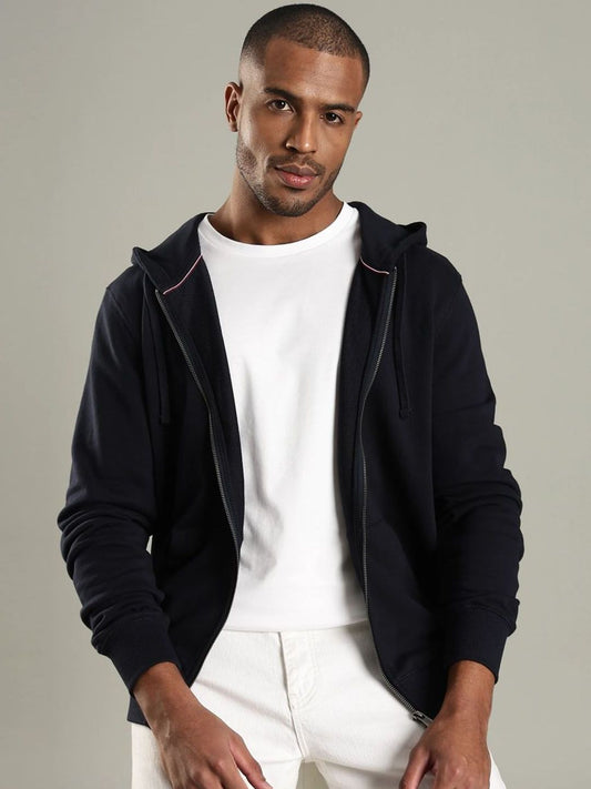 Tommy Hilfiger Men Hooded Solid Open Front Jacket