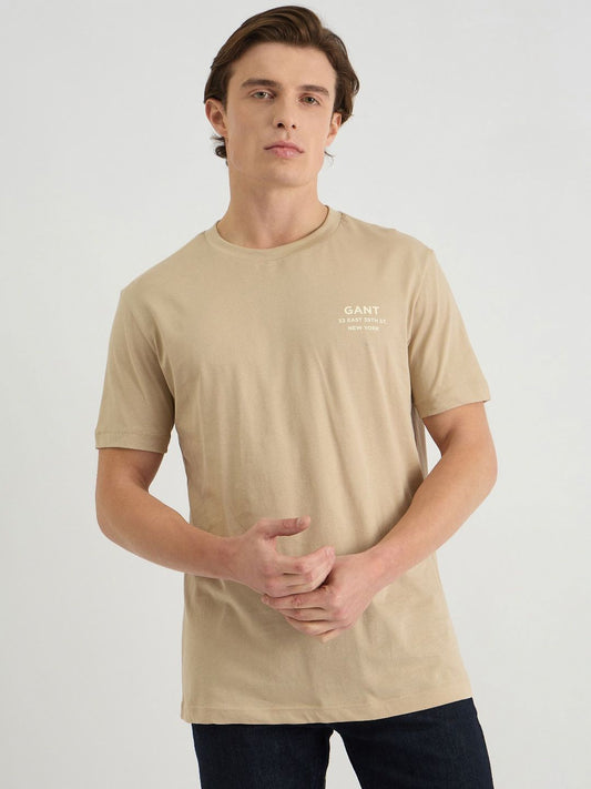 GANT Men Typography Printed Round Neck Cotton T-shirt