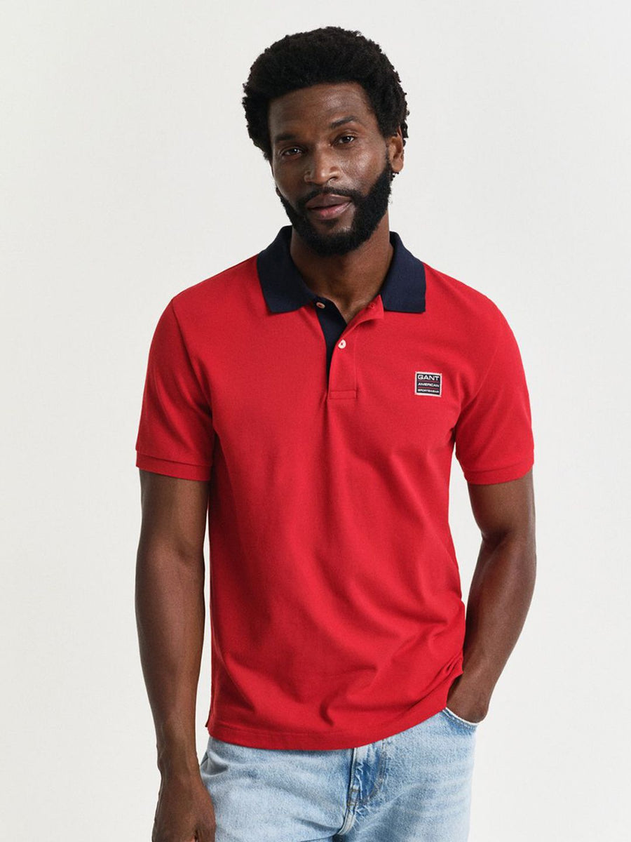Gant Men Solid Collared Short Sleeves Polo T-Shirt