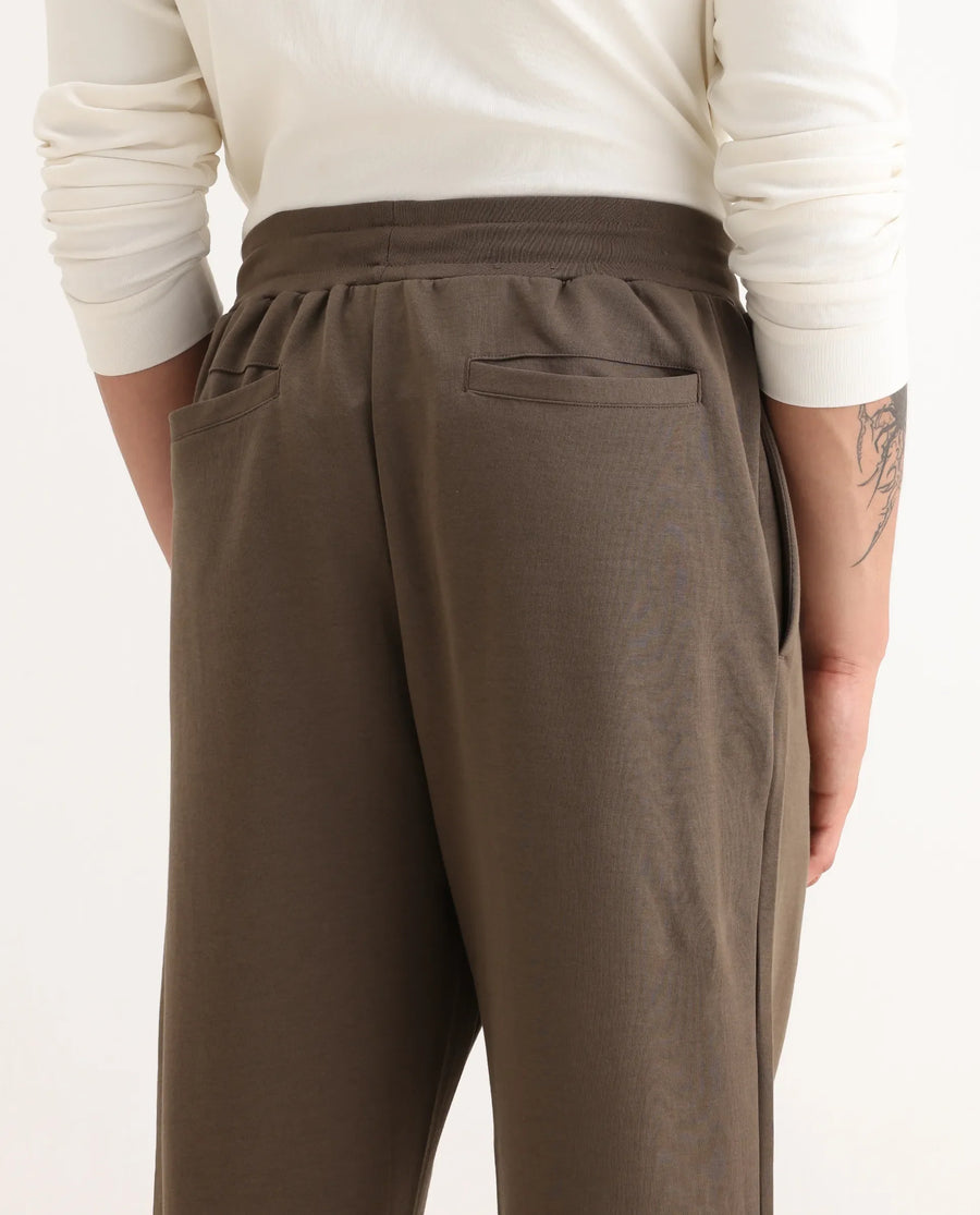 Rare Rabbit Men's Dalton Grey Cotton Blend Plain Baggy Fit Trouser